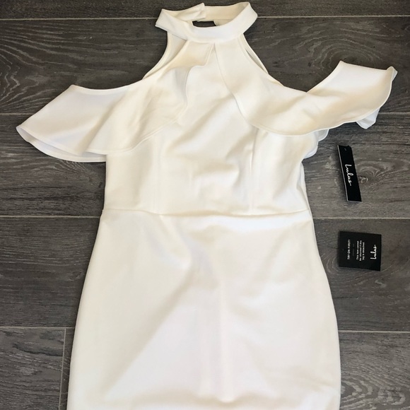 Lulus:NWT White Off-the-shoulder Bodycon Dress | L - Picture 4 of 4